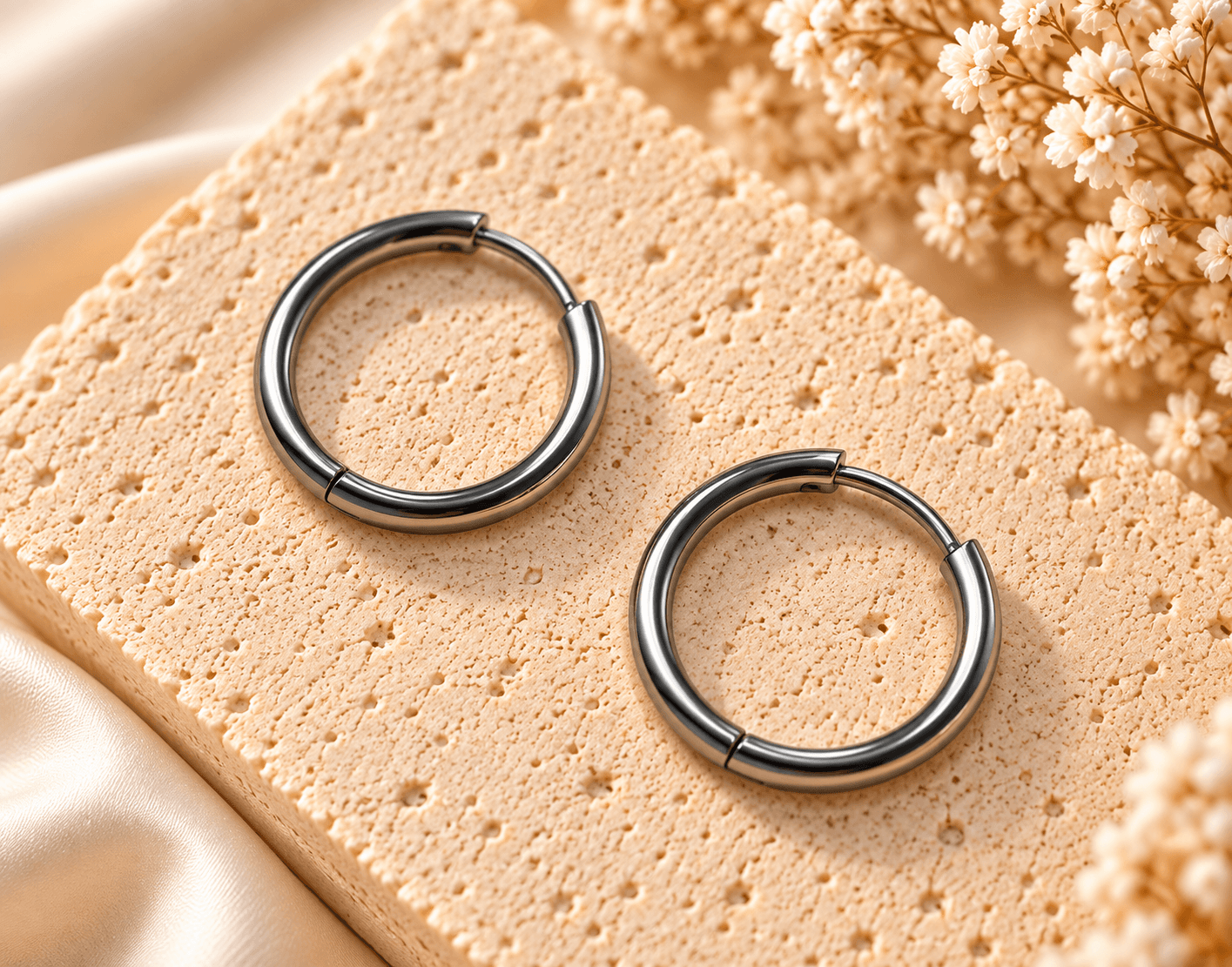 Créoles Argent acier inoxydable 18 ou 20 mm