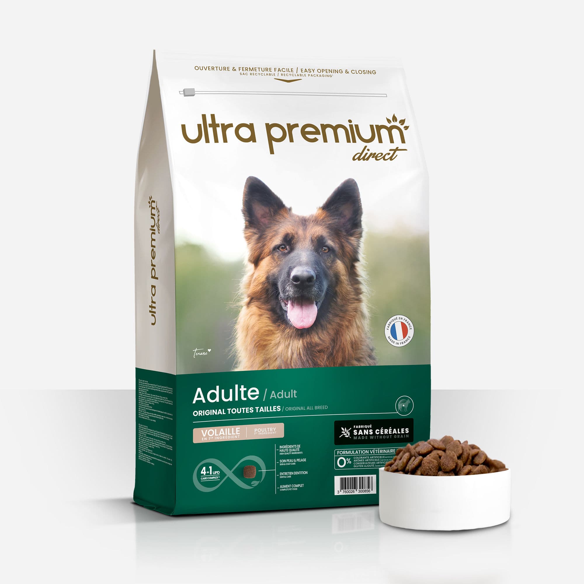 Croquettes Chien riche en Protéine - Poulet - Sans Céréales - Fabriqué en France - Ultra Premium Direct