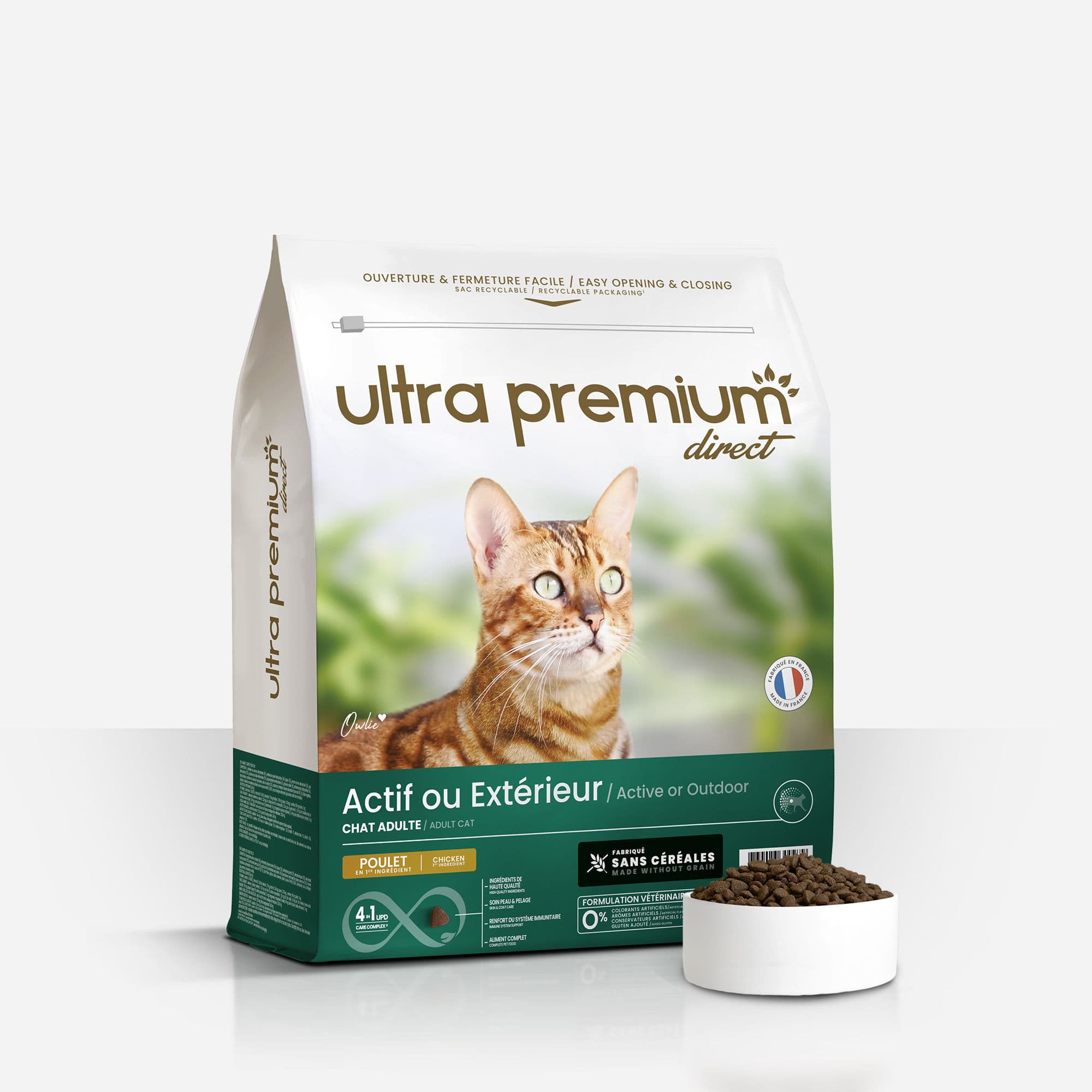 Croquettes Sans Céréales pour Chat Adulte - non stérilisé - Fabriqué en France - Ultra Premium Direct