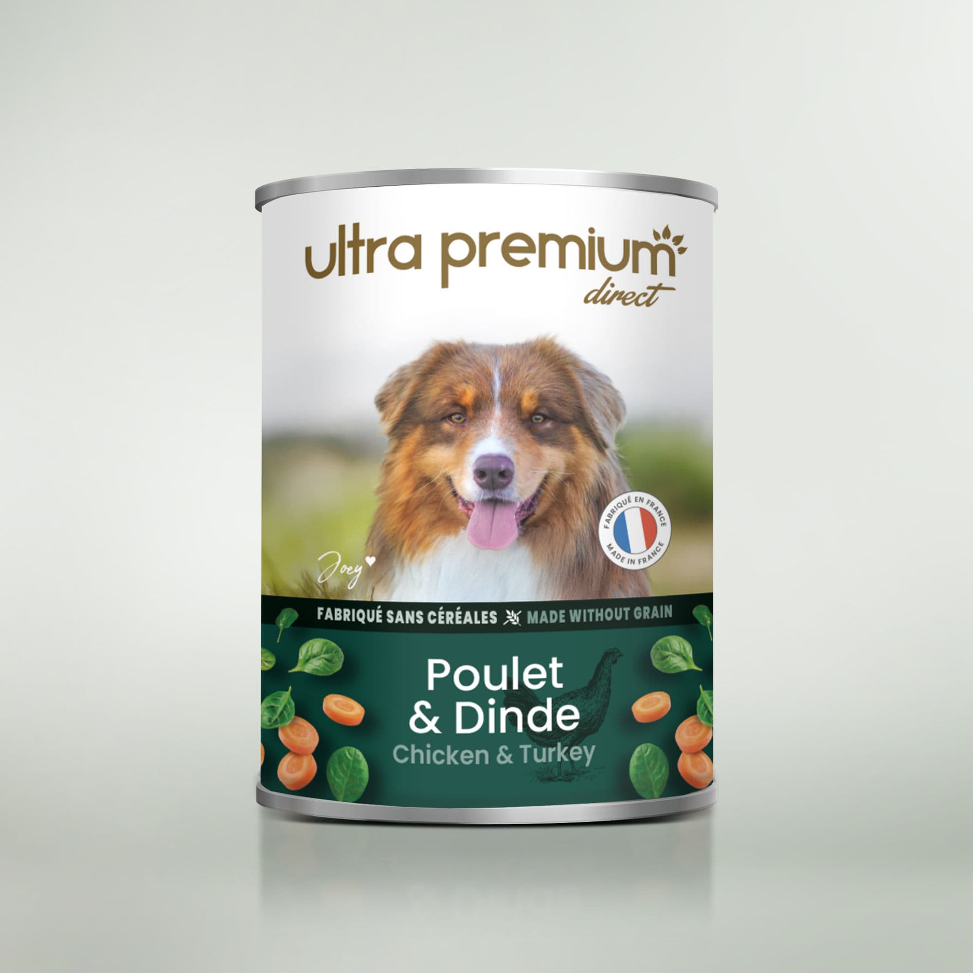 Lot de Pâtée Chien - Poulet Dinde- 2x(12x400g) - Fabriqué en France Sans Céréales - Ultra Premium Direct