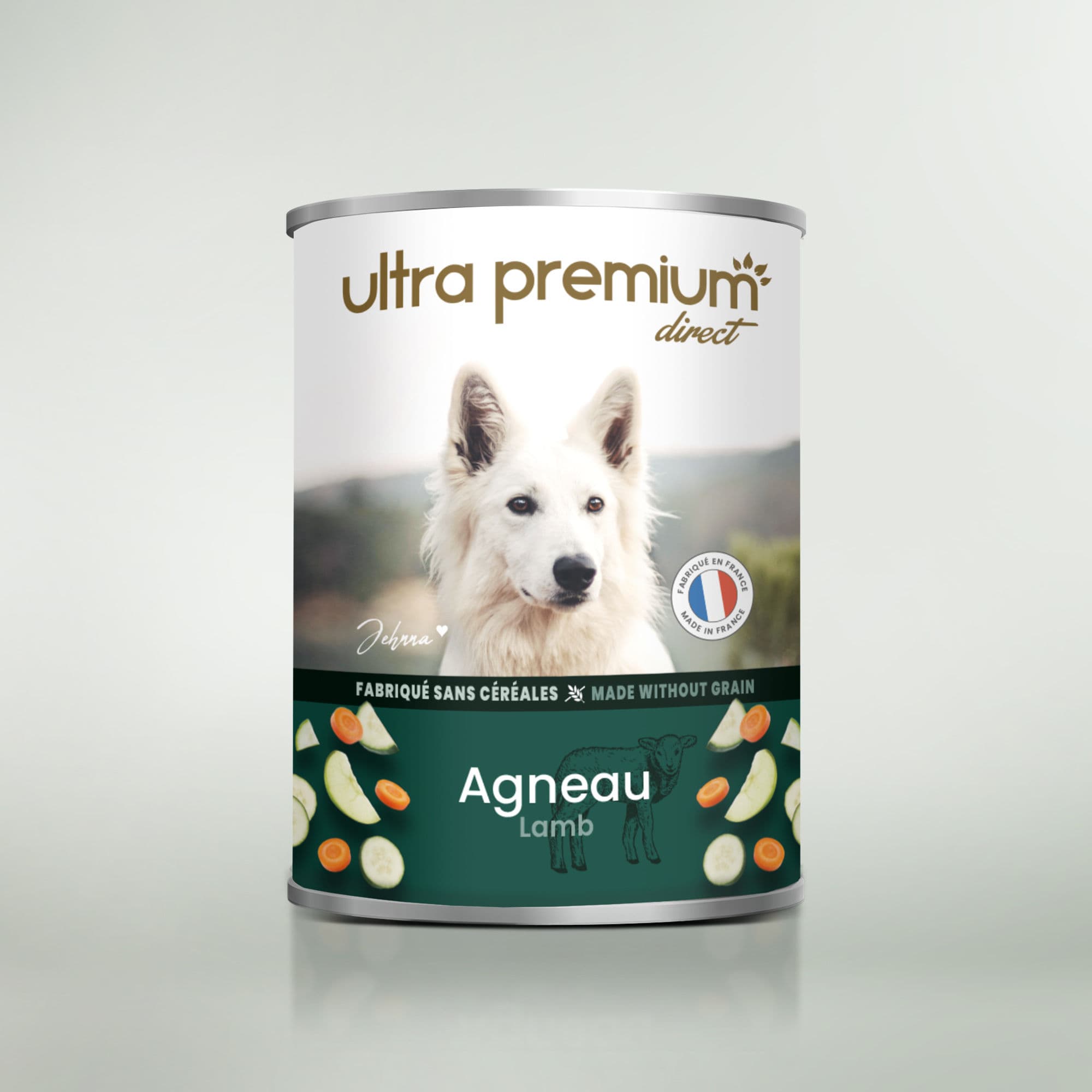 Pâtée Chien - Terrine Agneau - 12x400g - Fabriqué en France Sans Céréales  - Ultra Premium Direct