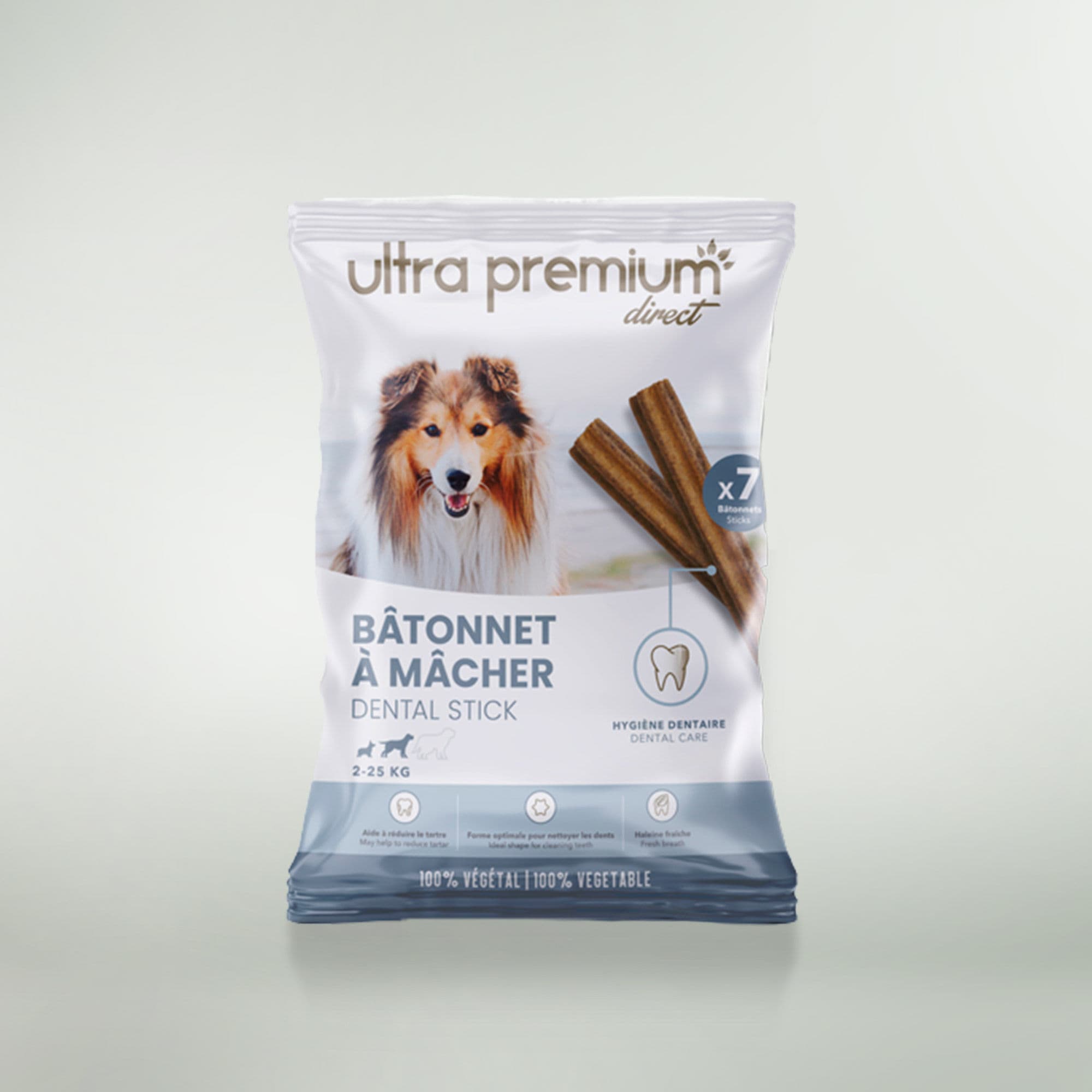 Lot de Friandises Mastication Chien de taille moyenne (2 à 25kg) - 4x7 Bâtonnets à mâcher - Fabriqué Sans Céréales - Ultra Premium Direct