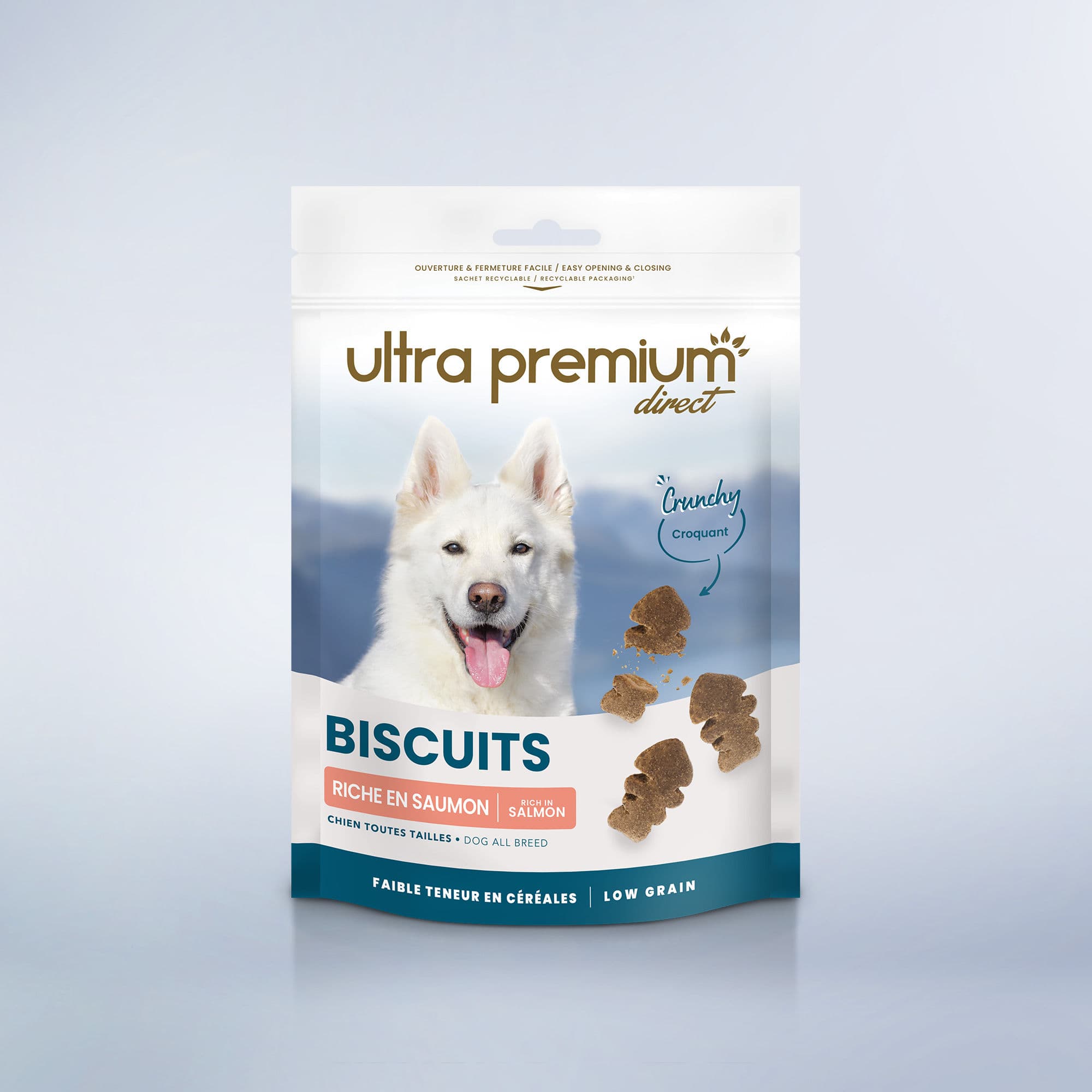 Friandises Chien - Biscuits Saumon - 150g - Fabriqué Sans Céréales - Ultra Premium Direct