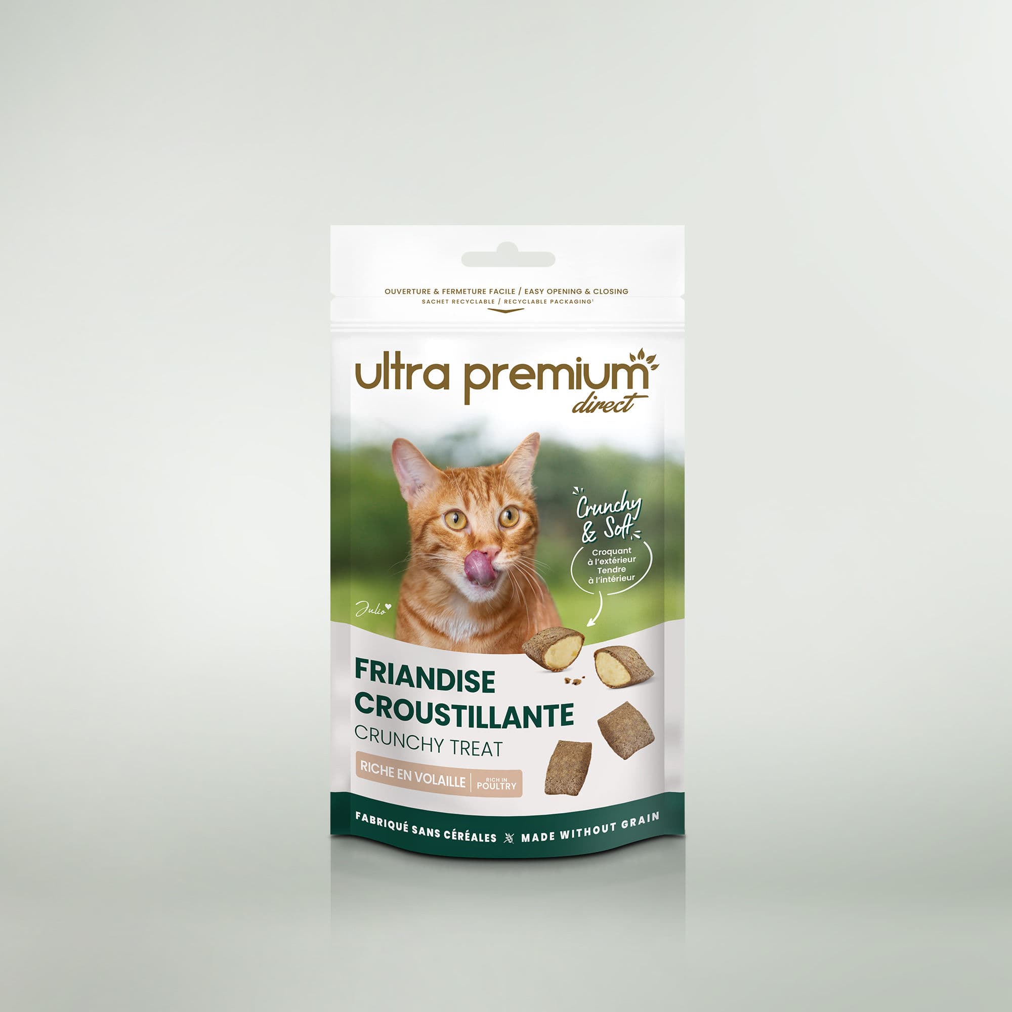 Lot de Friandises chat - Croustillantes - Volaille - 3x60g - Fabriqué Sans Céréales - Ultra Premium Direct