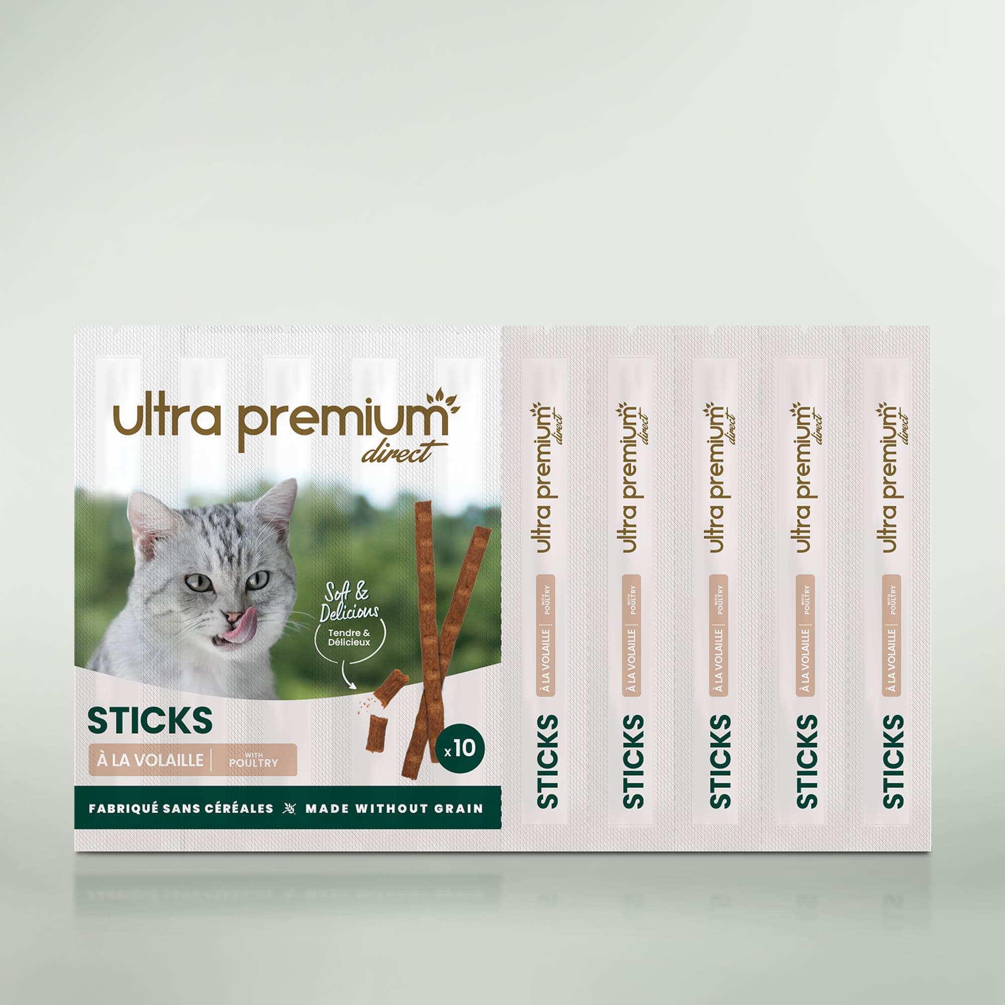 Friandises chat - Sticks Volaille - 50g - Fabriqué sans céréales - Ultra Premium Direct