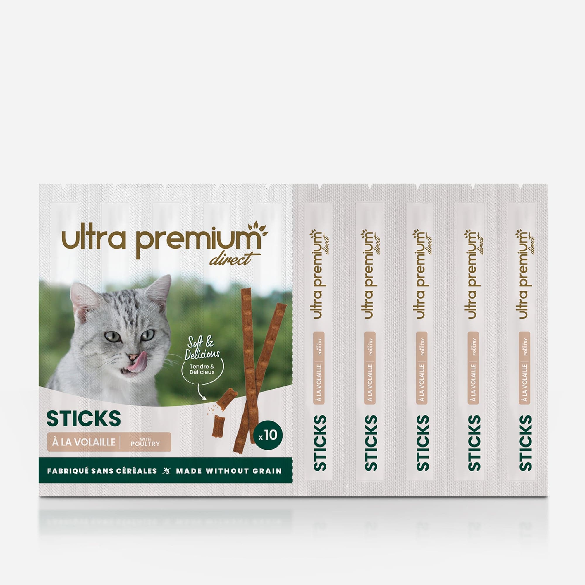 Sticks pour chat à la volaille - 50g - Facile à découper - 34% de protéine - Fabriqués sans céréales