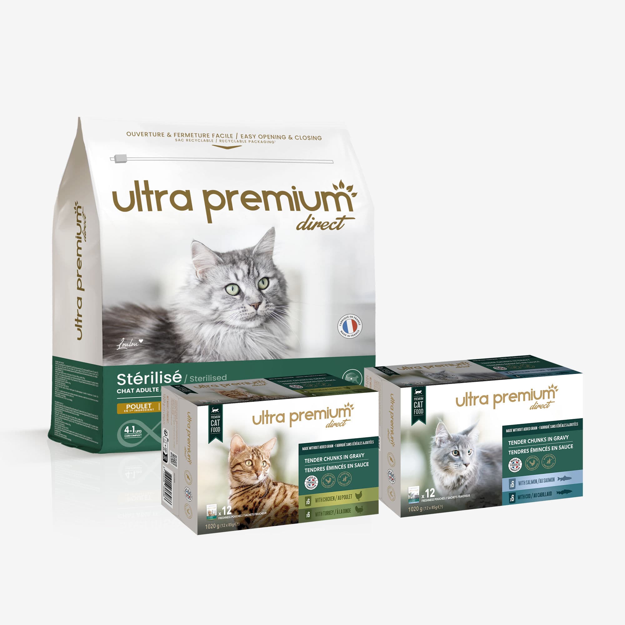 Pack bi-nutrition : 7 kg croquettes chat stérilisé + 96 sachets fraîcheur 