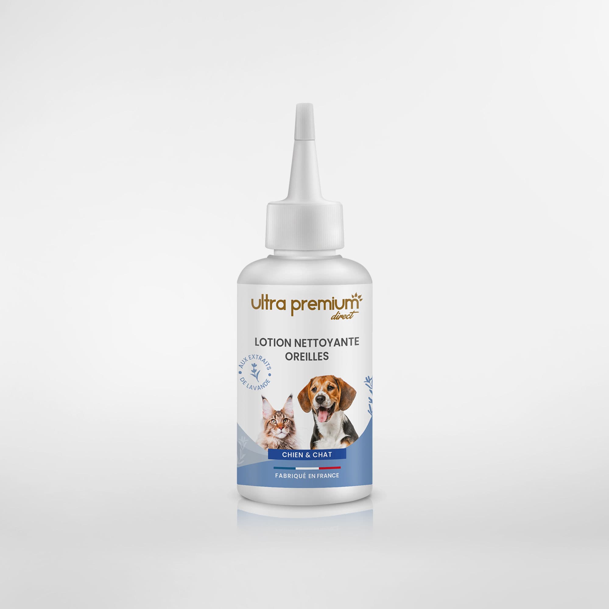 Lotion Nettoyante Oreilles Chien et Chat - 125 mL - Fabriqué en France - Ultra Premium Direct