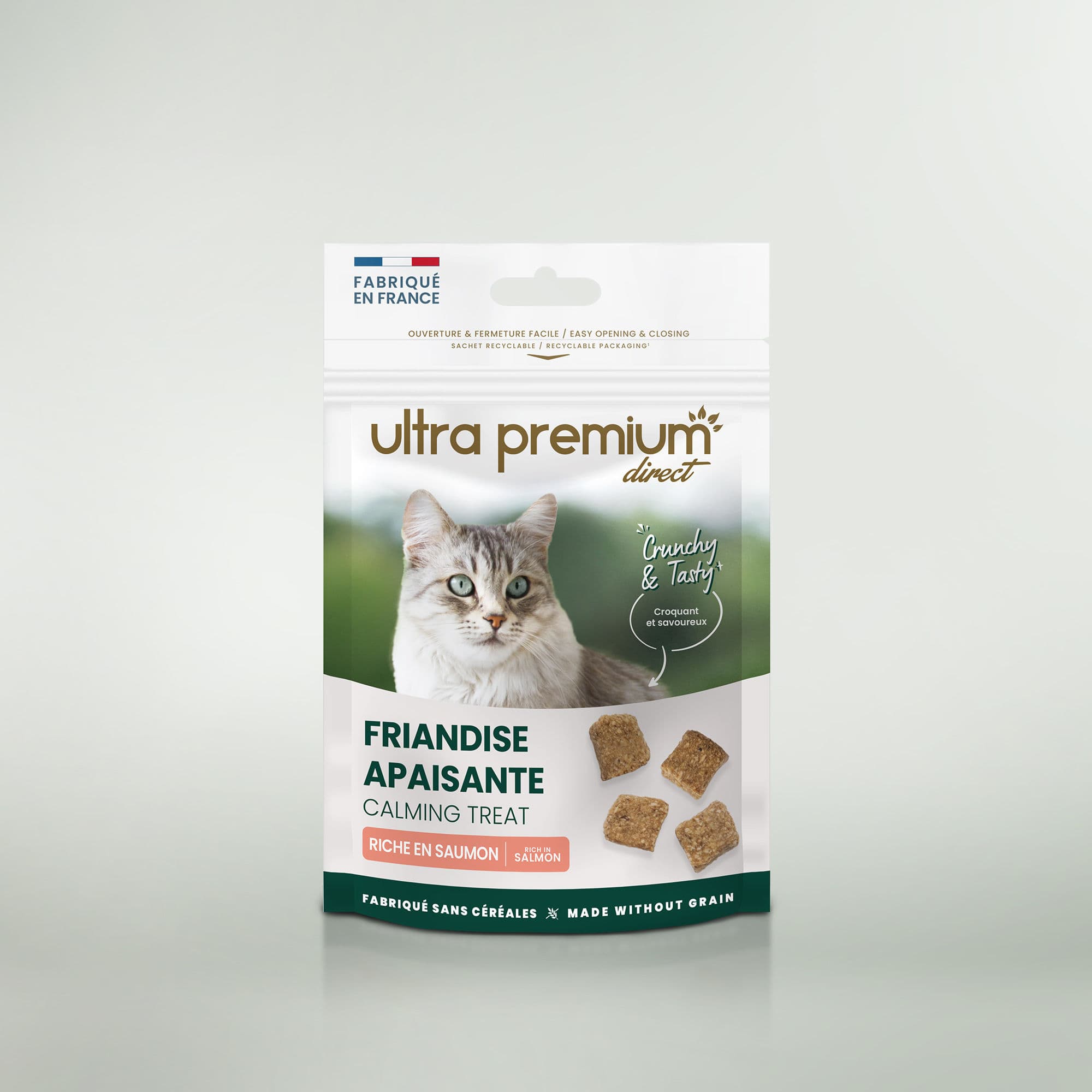 Friandise Chat Apaisante - Saumon Camomille - Fabriqué en France Sans Céréales - Ultra Premium Direct