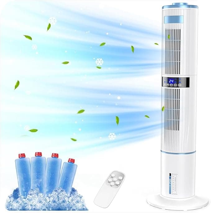Tragbare, leise Klimaanlage, 360°-Oszillation, zwei Luftauslässe, 24-Stunden-Timer, 65 W, 4 Modi und 3 Geschwindigkeiten mit Fernbedienung für Schlafz