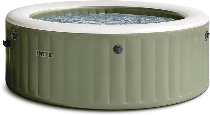 INTEX PureSpa 28425EG Aufblasbarer und tragbarer Whirlpool mit energiesparender Abdeckung, Salzwassersystem, 4 Personen, 195,6 x 71,1 cm