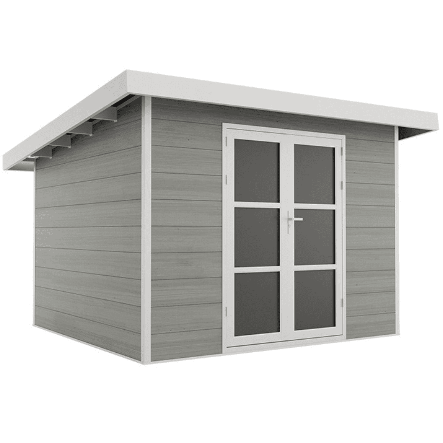 SINTRA Gartenhaus aus Verbundmaterial, 9 m², Hellgrau – Modern und langlebig