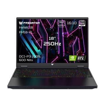 Portátil para juegos Acer Predator Helios PH18-71-954N 18" QHD+ WQXGA 250Hz Intel Core i9 32 GB RAM 2 TB SSD Nvidia GeForce RTX 4080 TGP 175W Negro ab