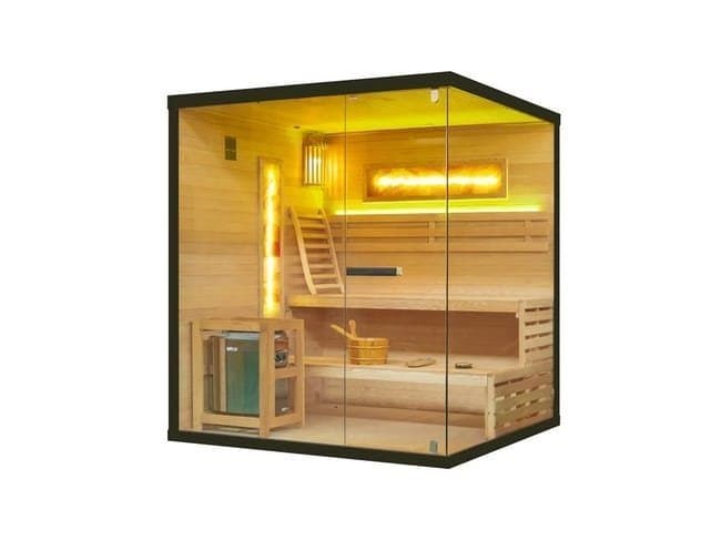Espacio de bienestar para tu hogar: sauna finlandesa con diseño elegante y beneficios terapéuticos, con luz LED