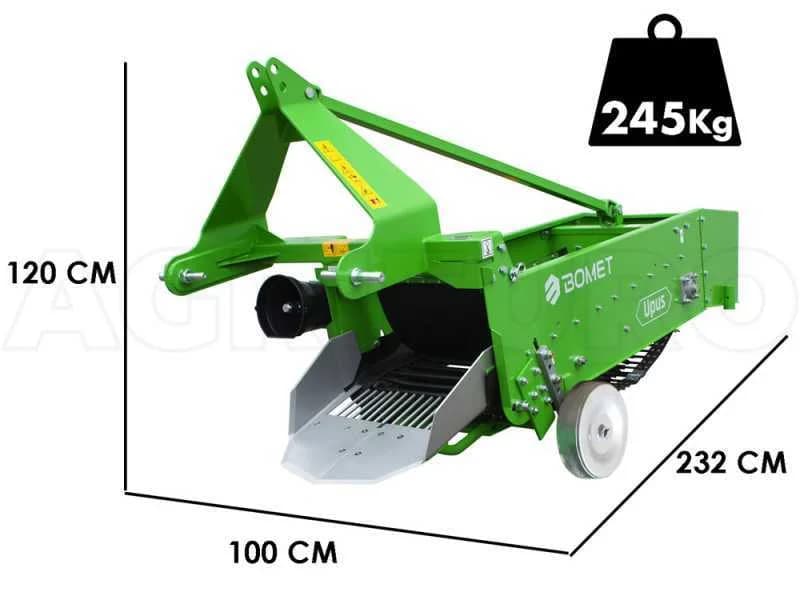 Cosechadora de patatas Bomet UPUS con cinta transportadora en fila
