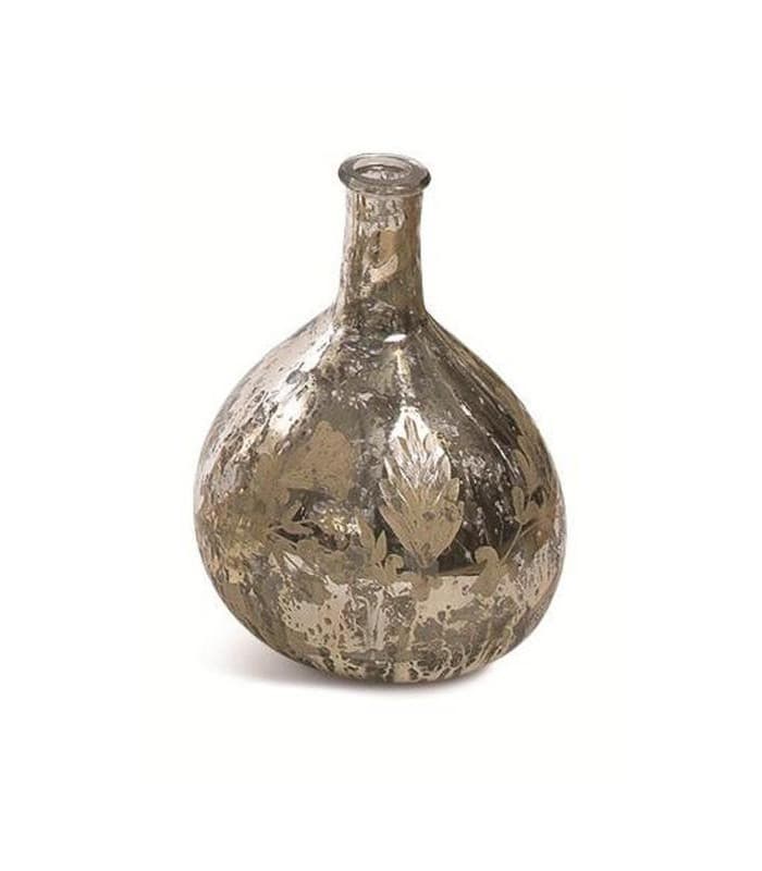 Petit vase Latika Leaf en verre mercurisé