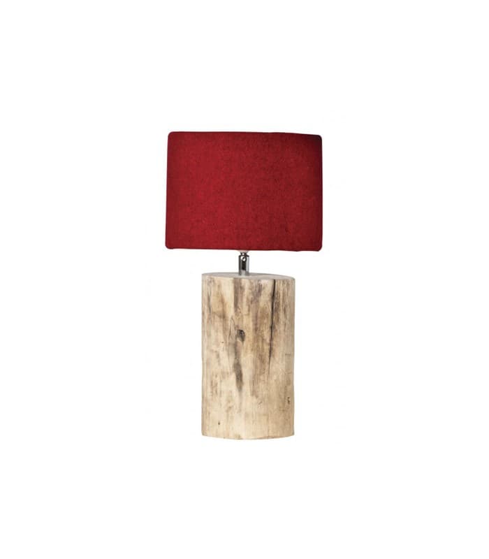 Lampe "Circaète" rouge abat-jour laine