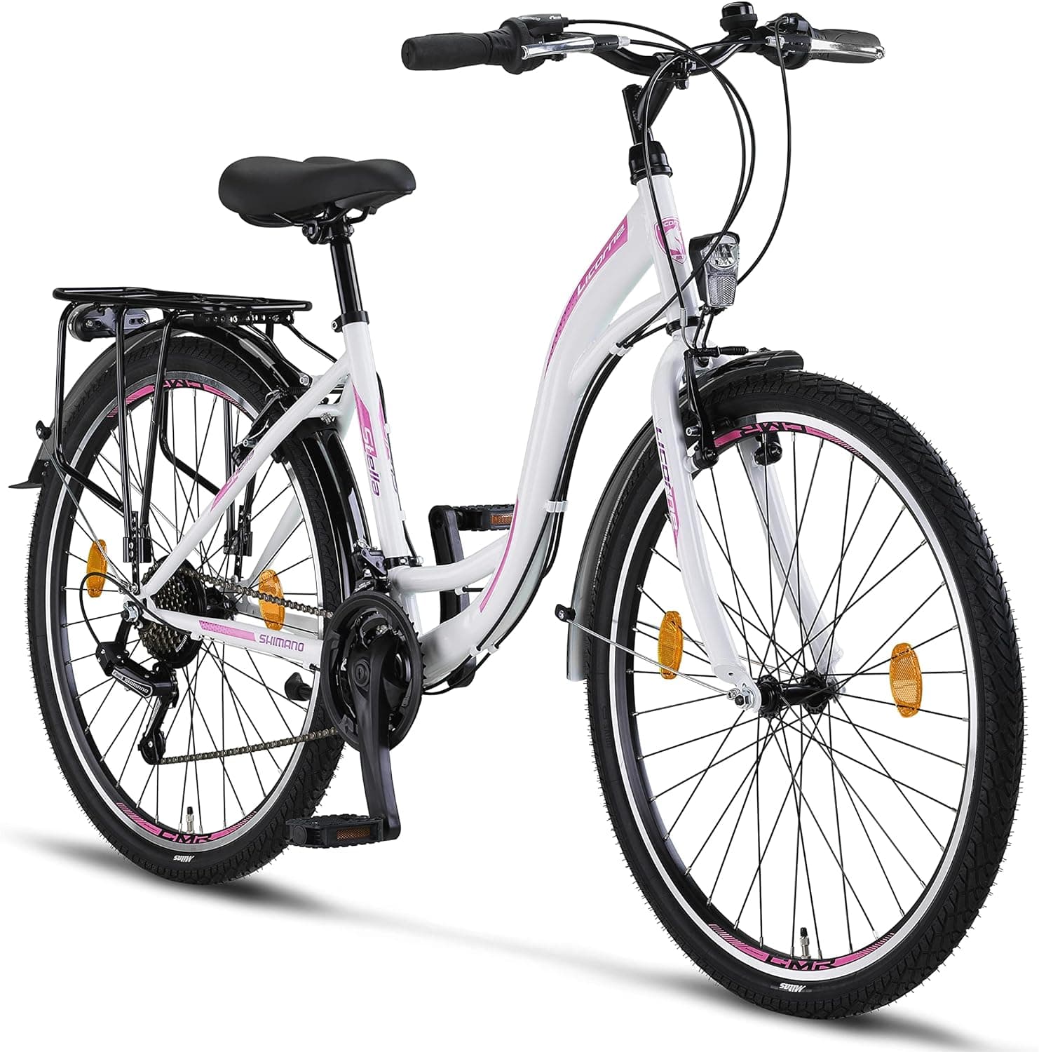 Licorne Bike Stella Premium City Bike 24, 26 et 28 pouces - Blanc  -  24 pouces