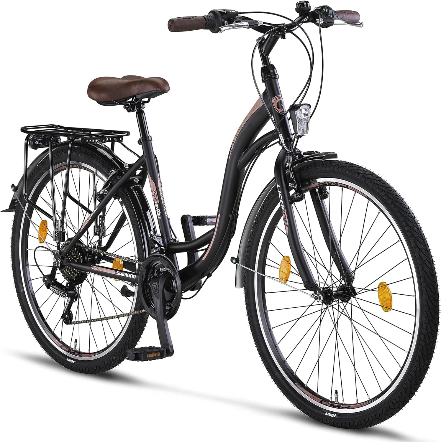 Licorne Bike Stella Premium City Bike 24, 26 et 28 pouces - Noir  -  24 pouces