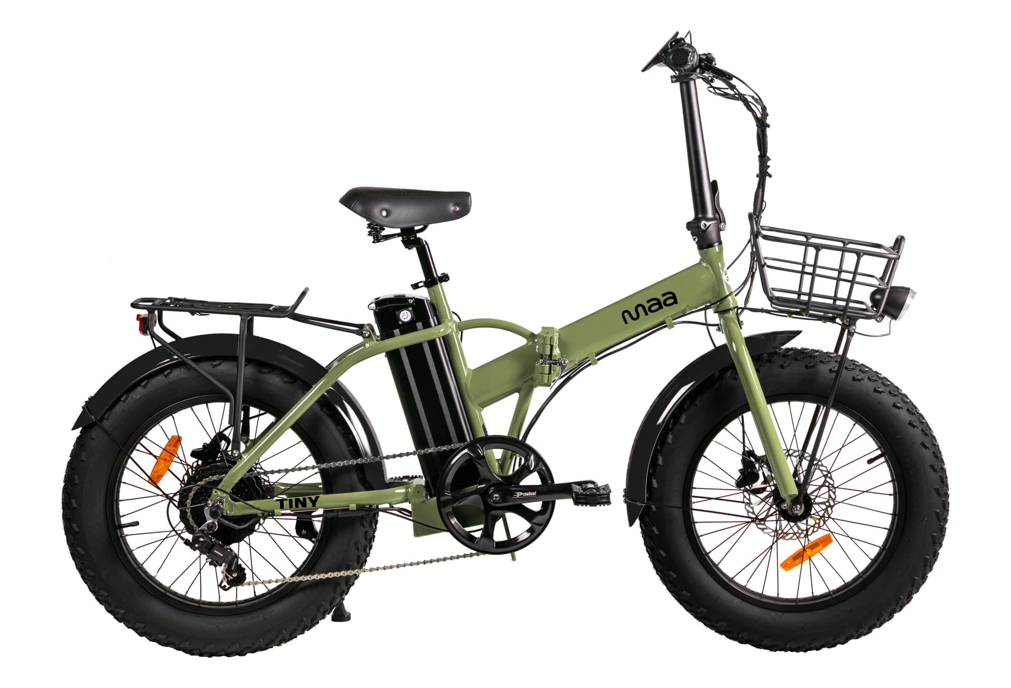 Tiny vert militaire et noir fat bike pliant électrique