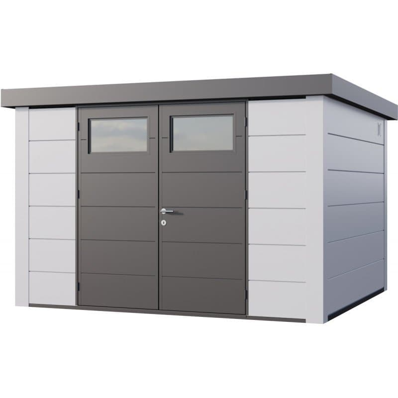 Abri Telluria Eleganto 3330 en acier galvanisé blanc 9,8m² | Compact, Robuste & Sécurisé