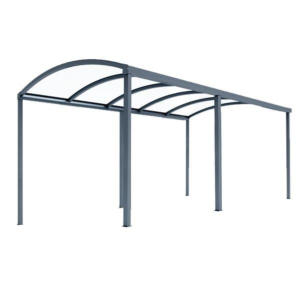 Abris de voiture en aluminium autoporté avec toiture en polycarbonate | Compact, Robuste & Sécurisé