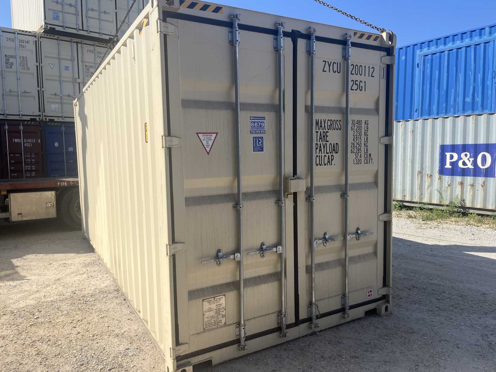 Kontener morski 20 HC One Way – kremowy RAL 1015