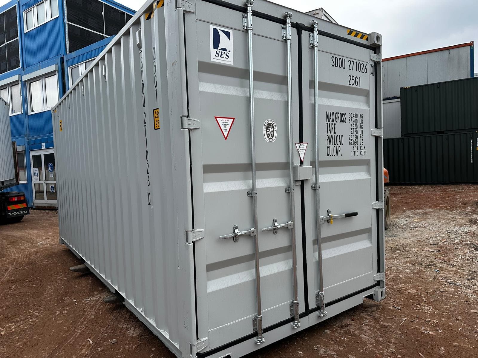 Kontener morski 20 HC One Way Double Door – szary RAL 7035