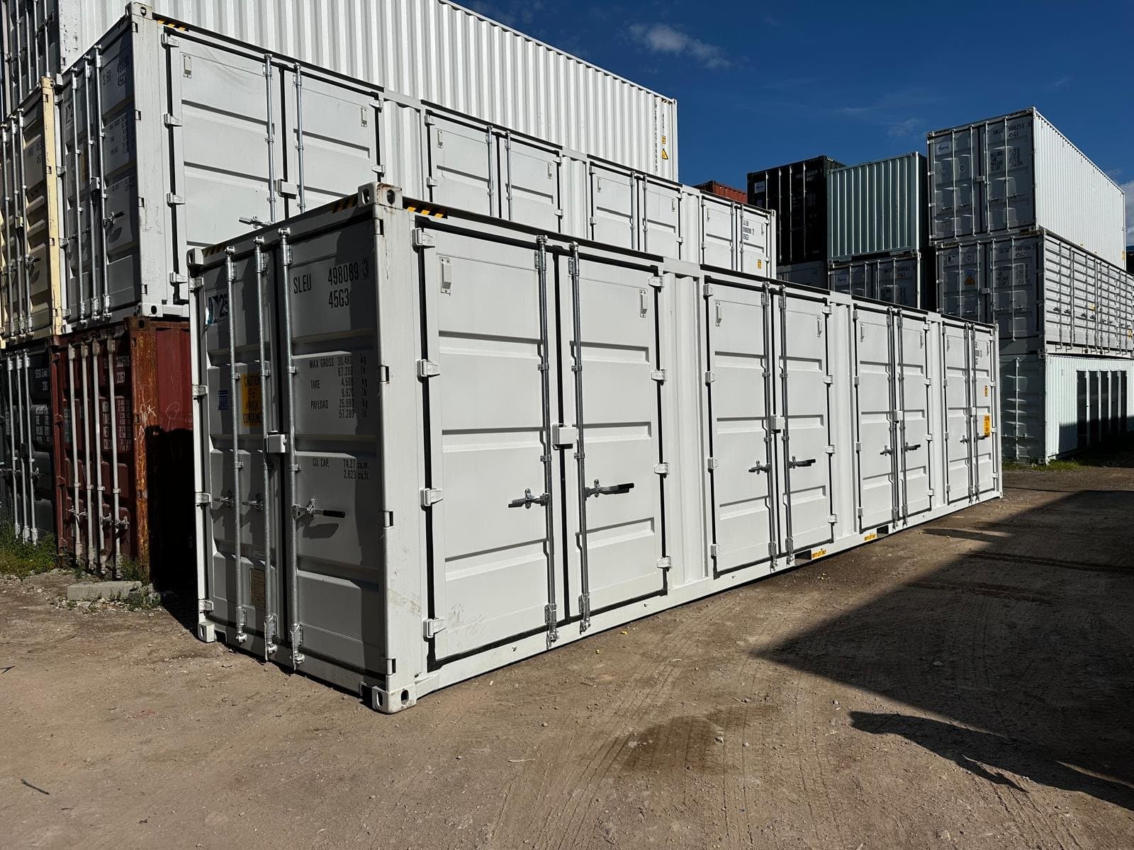 Nowy kontener magazynowy 40 HC Open Side – szary RAL 7035