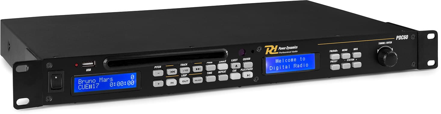 Power Dynamics PDC60 Lecteur USB/CD/FM/DAB+.