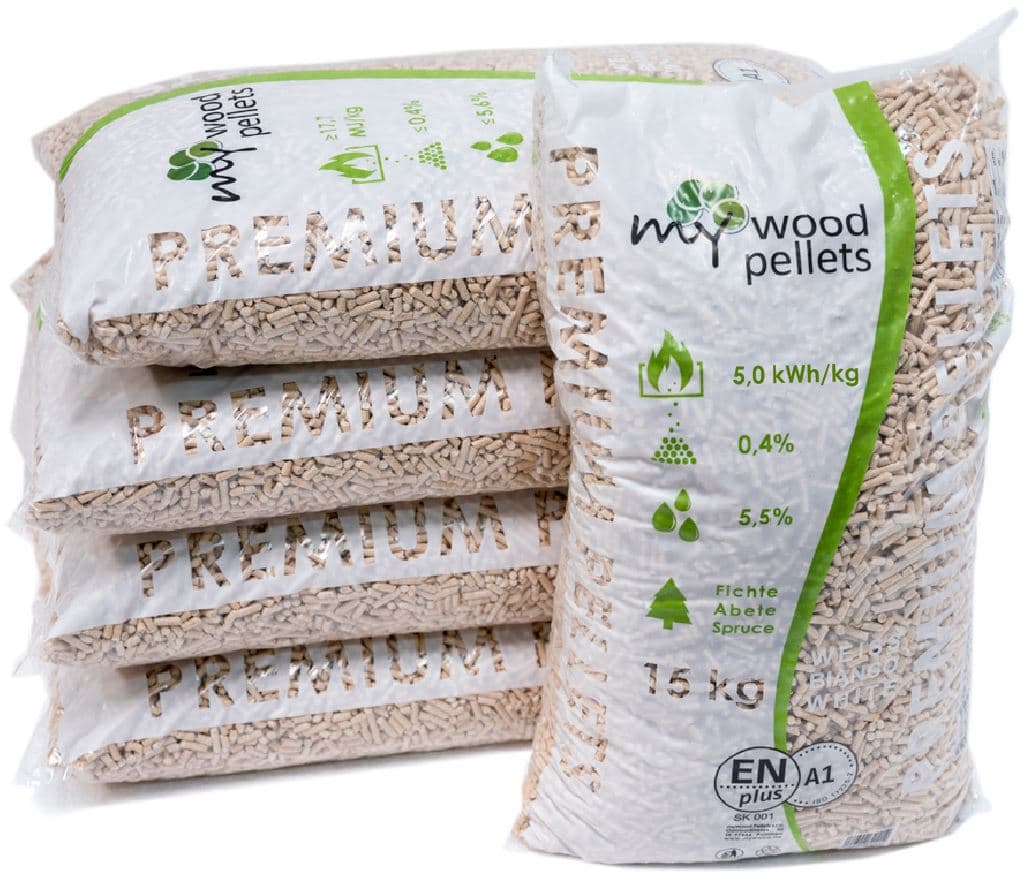 MyWood Houtpellets Premium ENplus A1 voor Kachels 1080kg Pallet met 72 Zakken van 15kg Puur Naaldhout