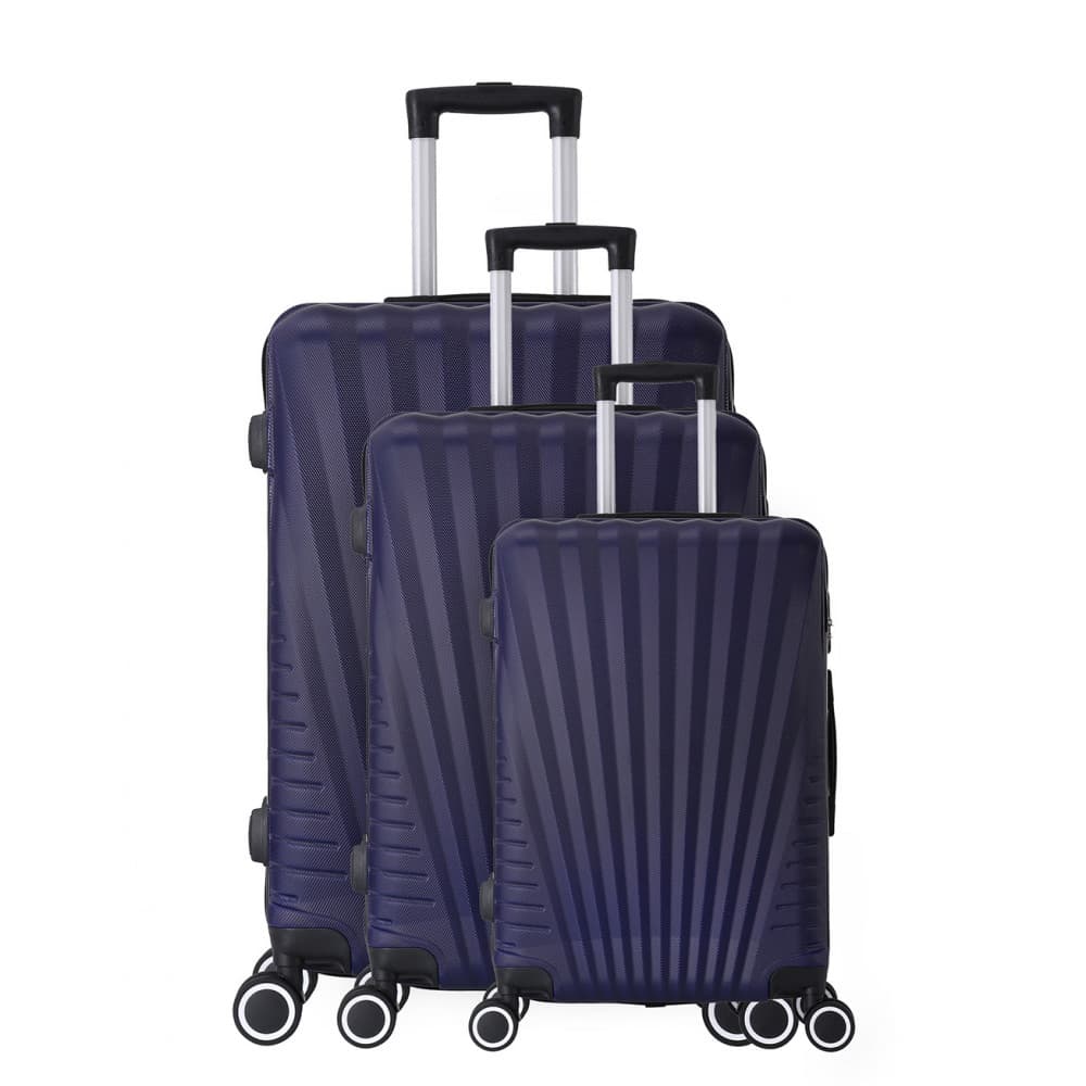 Set de 3 valises 4 roues ABS - Elegance - Trolley ADC Bleu Marine - Trolley ADC