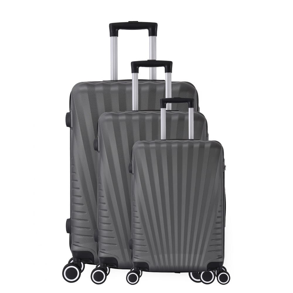 Set de 3 valises 4 roues ABS - Elegance - Trolley ADC Gris  - Trolley ADC