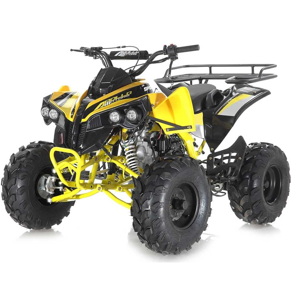 Apollo Sport Trax 125cc Youth Race Style Quad. Automatic trans with reverse - Yellow
