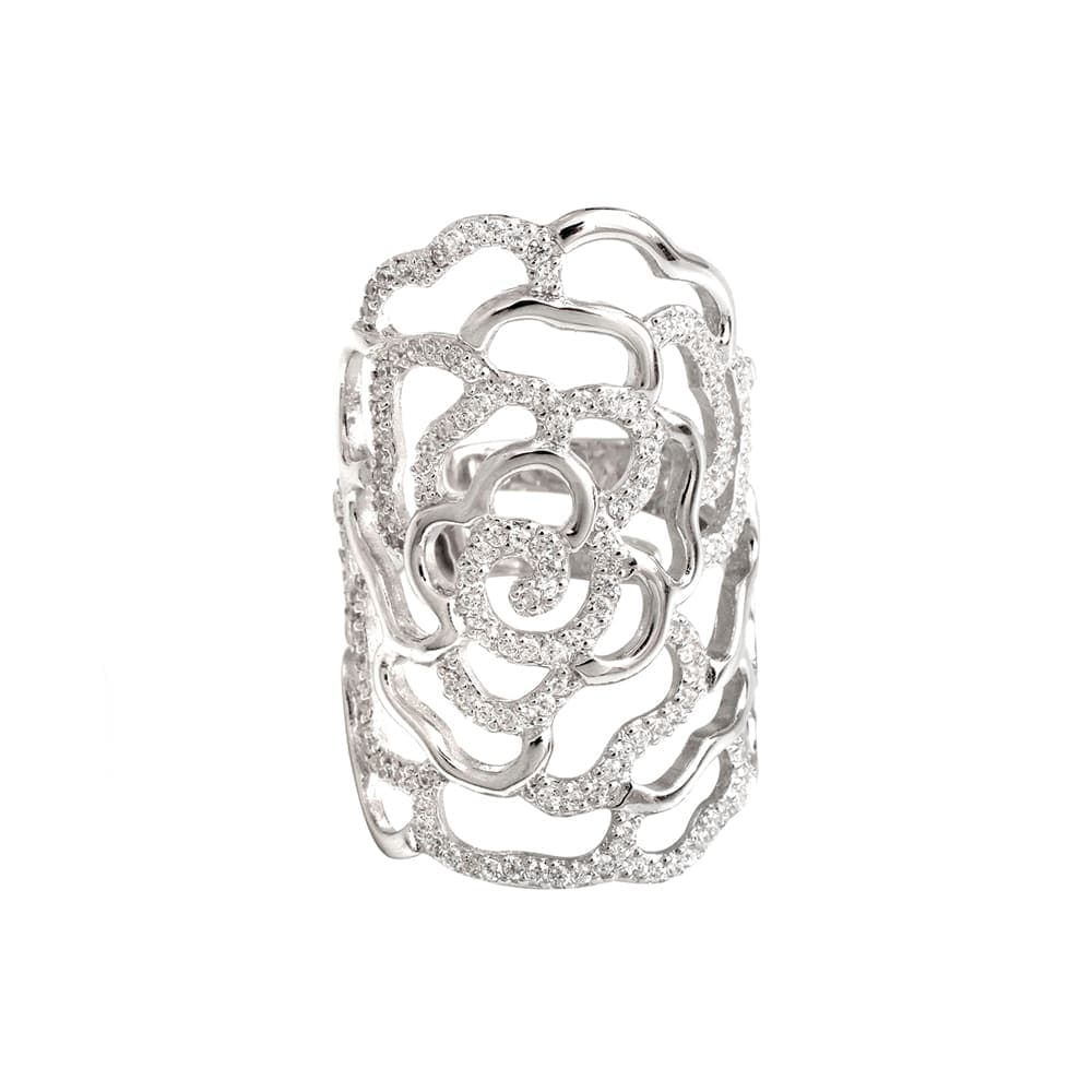 Bague argent ajourée rhodié