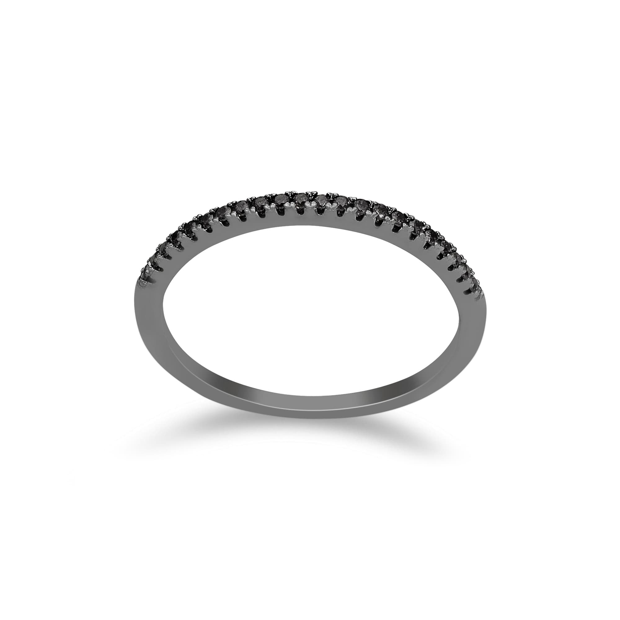 Bague argent anneau scintillant noir pierre noir