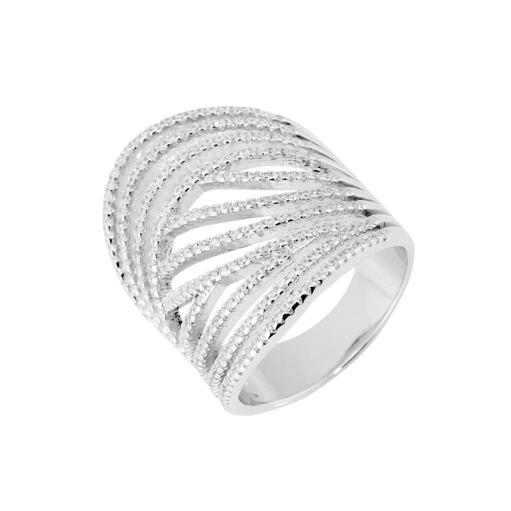 Bague argent arrondi rhodié