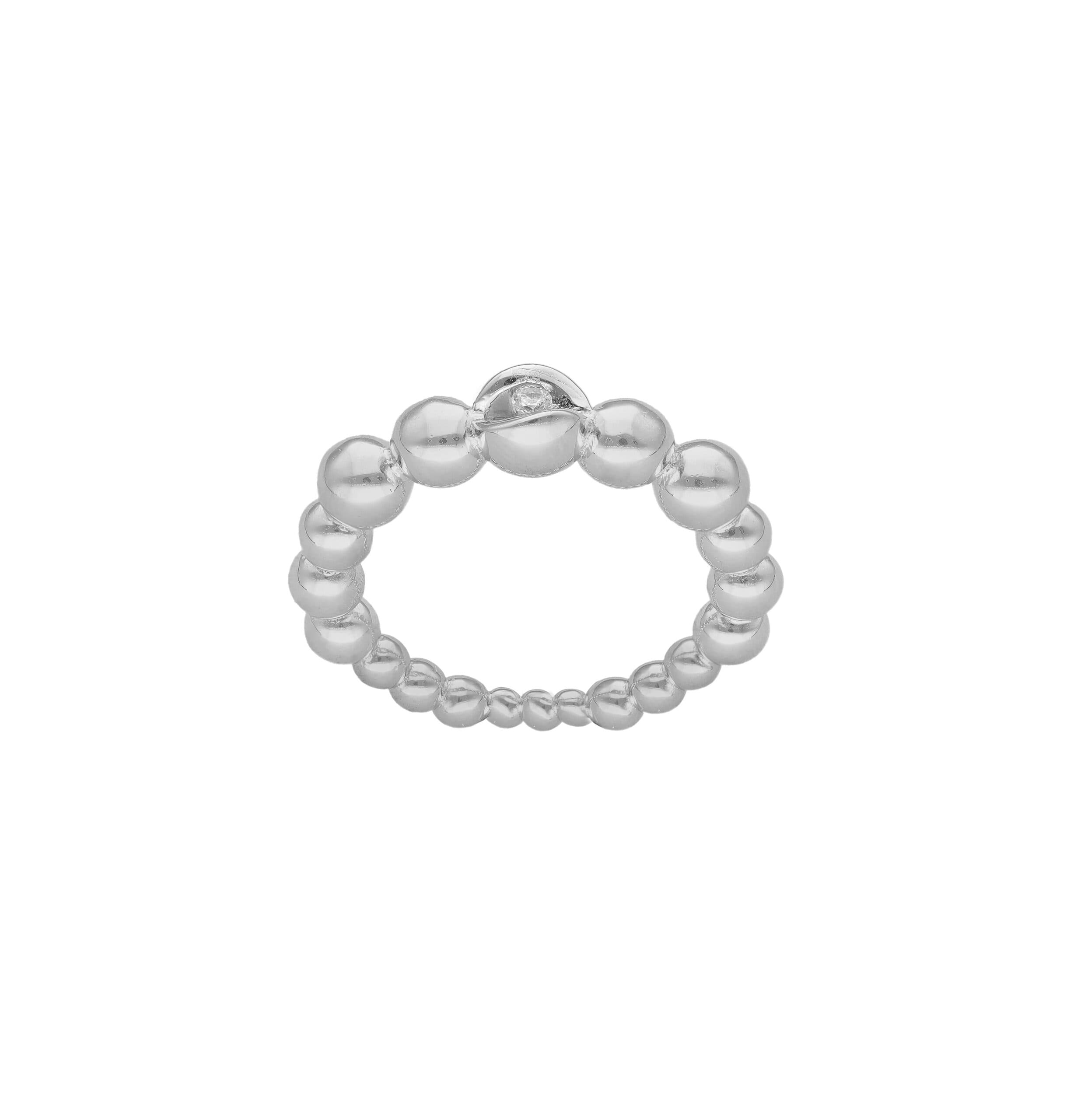 Bague argent boules avec oxyde de zirconium