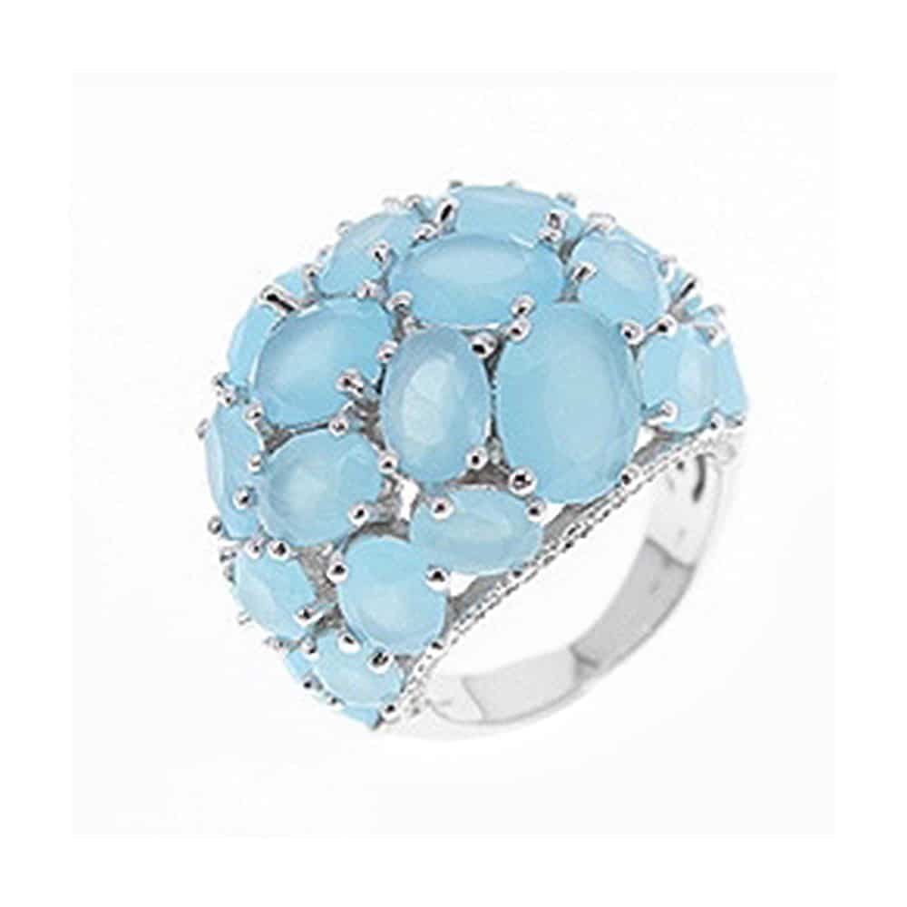 Bague argent cabochon reve bleu