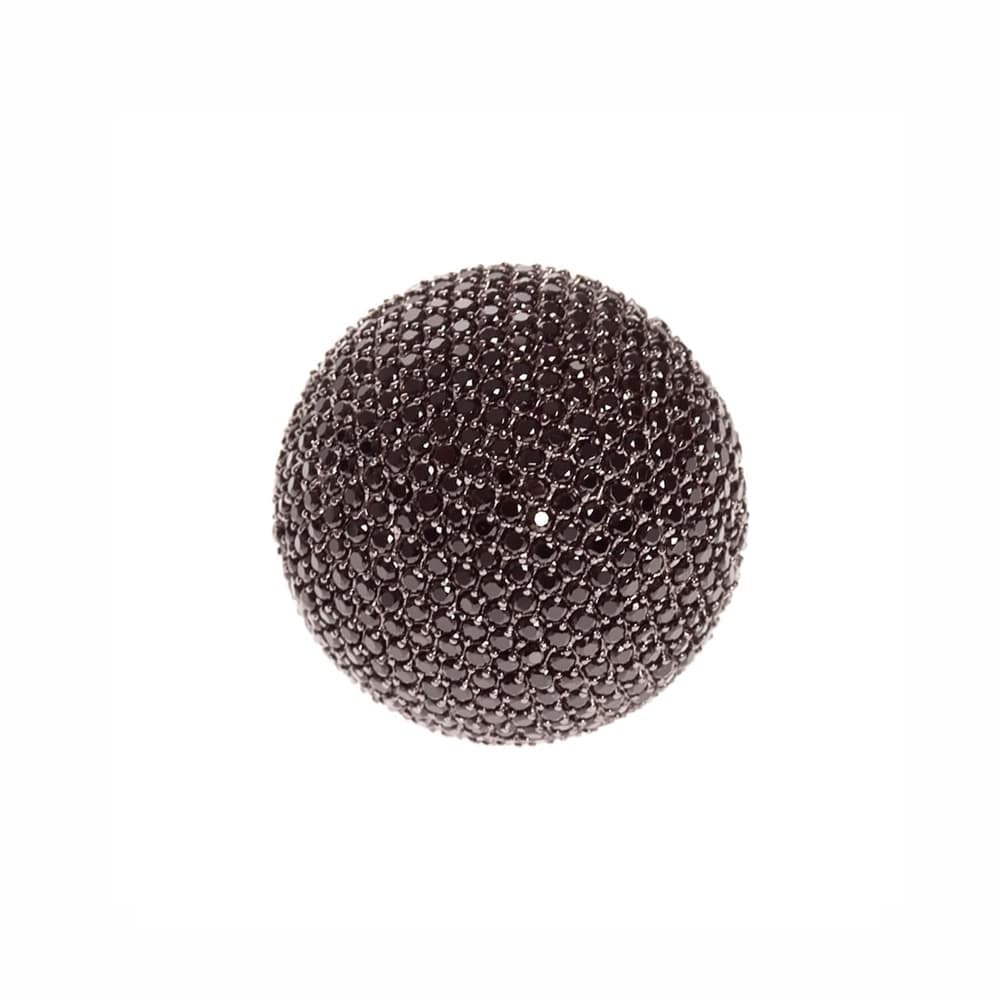Bague argent champignon noire