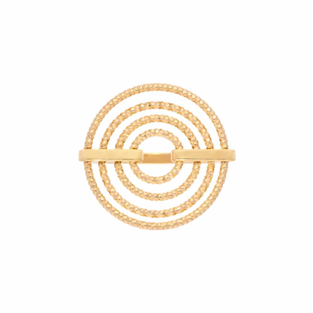 Bague en argent doré diamanté cercle