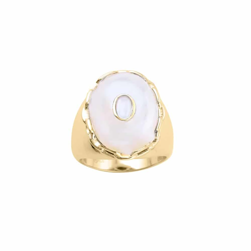 Bague argent doré clothilde pierre nacre