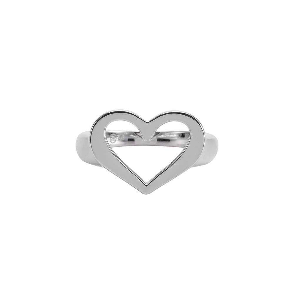 Bague argent rhodié cœur valentine