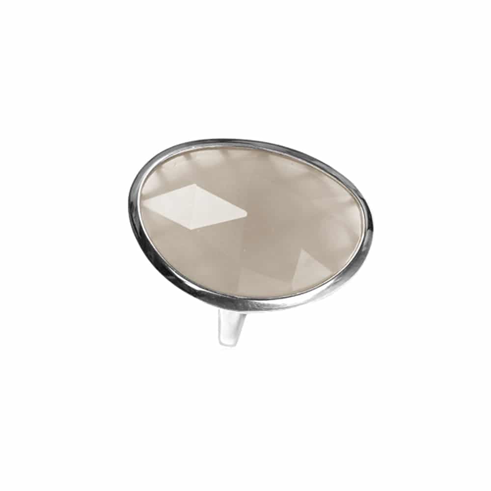 Bague argent galet ovale gris