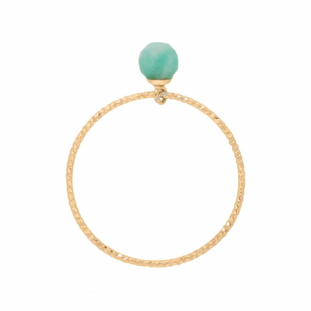 Bague argent doré perle verte aventurine