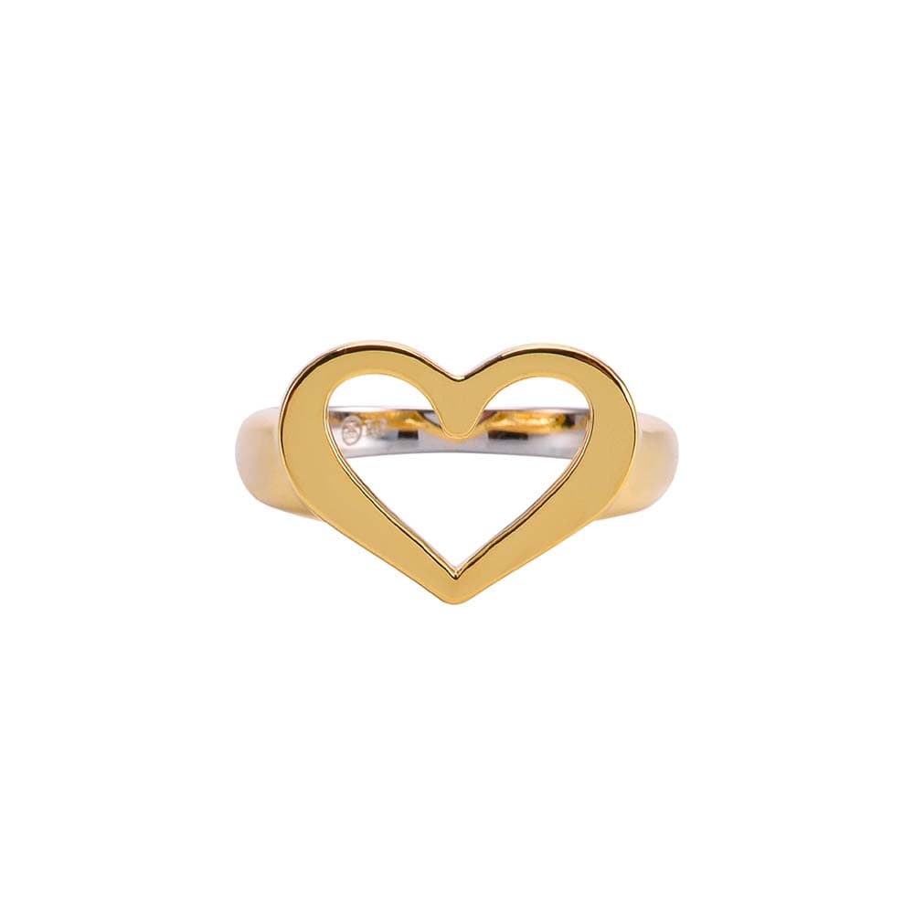 Bague argent doré cœur valentine