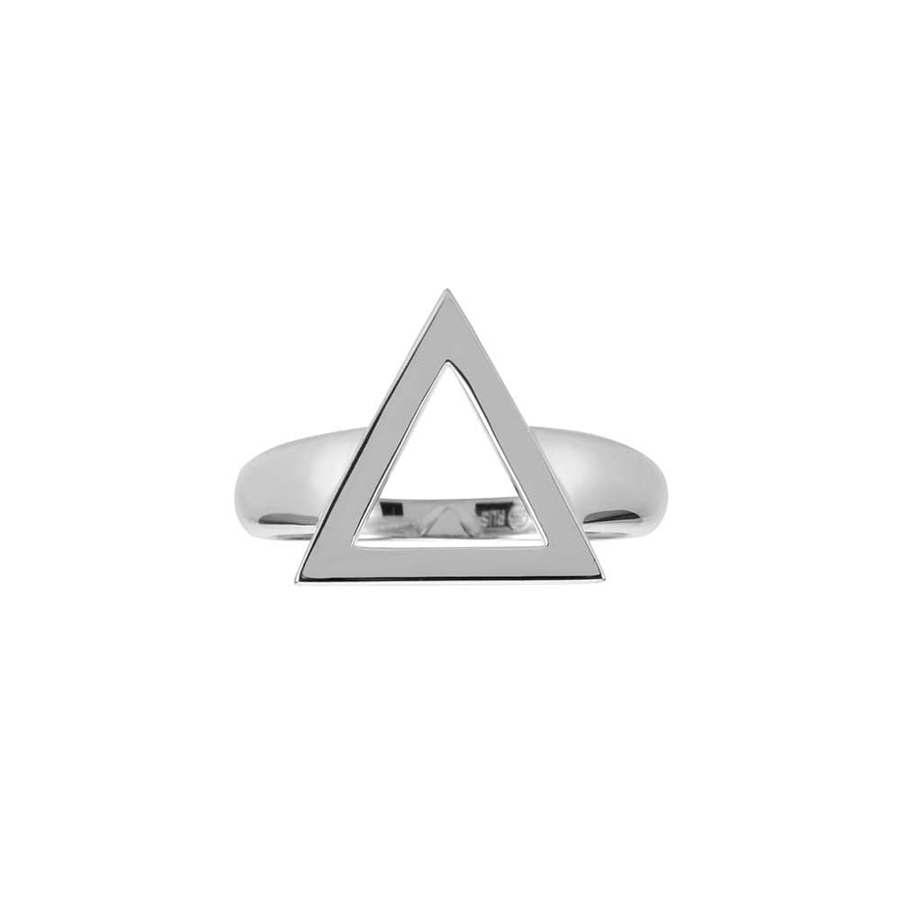 Bague argent rhodié triangle tal