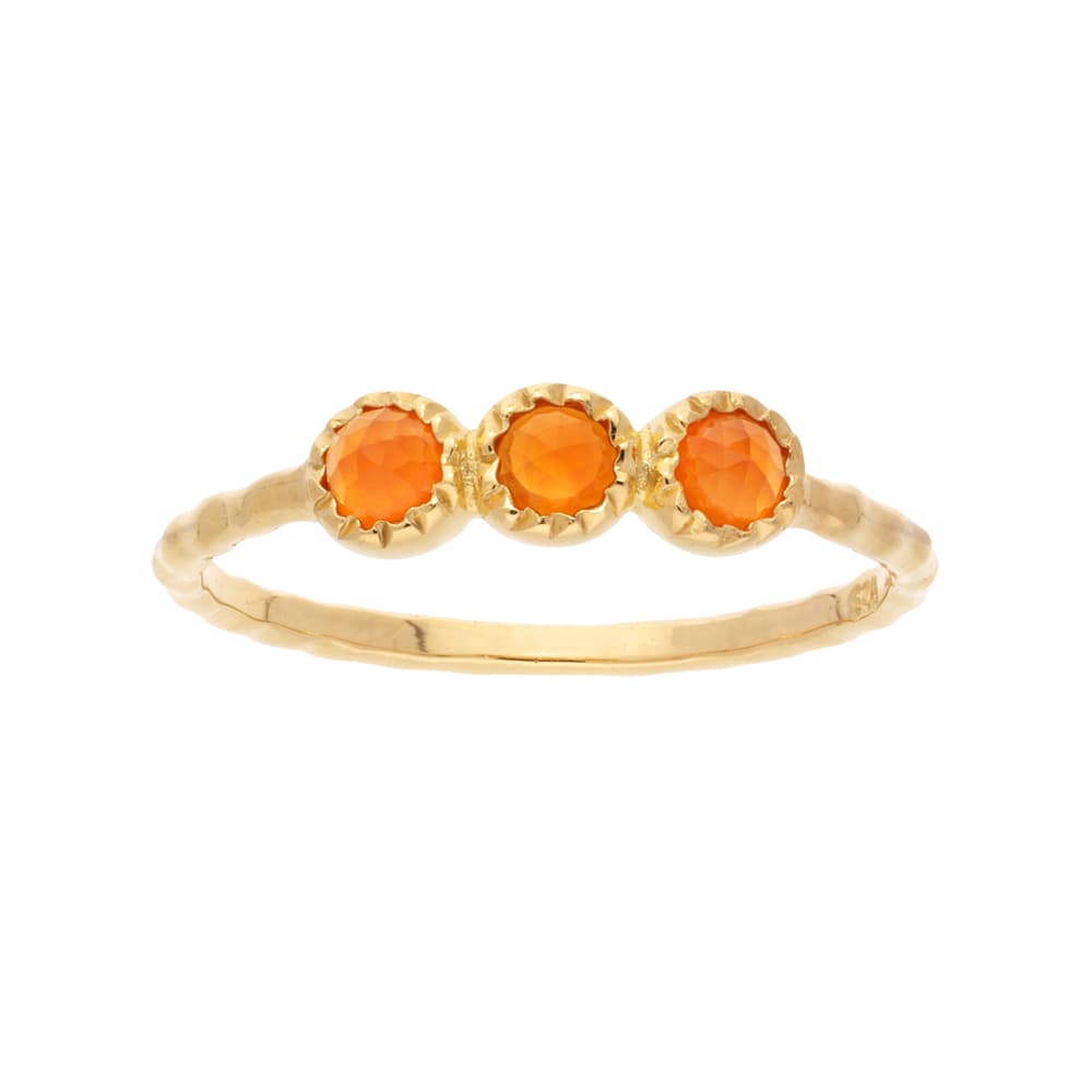 Bague argent doré trilogie pierre orange