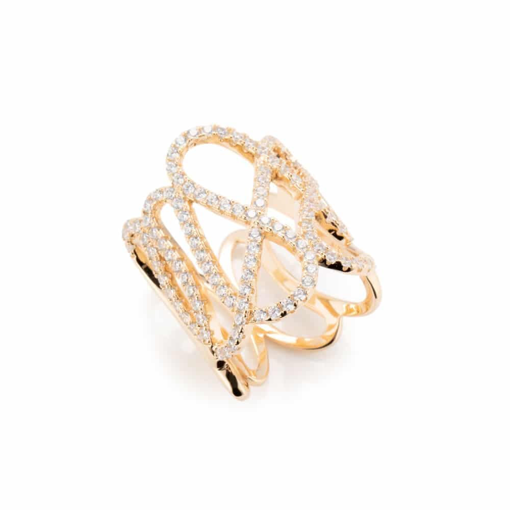 Bague argent dorée oscillation