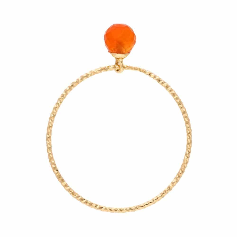 Bague argent doré perle cornaline